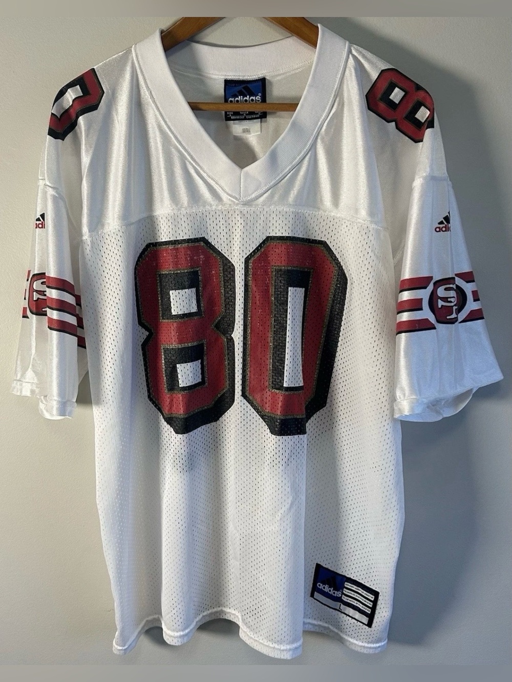 Vintage San Francisco 49ers Jerry Rice #80 Adidas Team NFL Football Jersey L